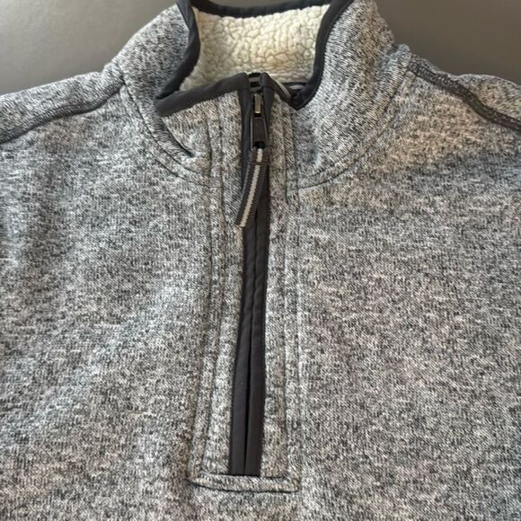 NWOT Orvis Mens Brighton 1/4 zip Fleece Lined Pullover. White/Gray. Size Large. - Picture 2 of 8